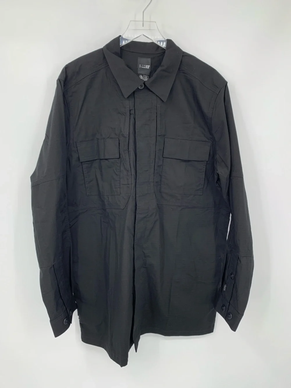 5.11 Tactical TDU Long sleeve shirt button Black ripstop men new X-Large XL